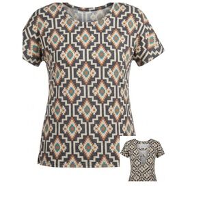 Crazy Train Aztec Geometric Open Back Ladder Strap Top Small Womens Southwestern
